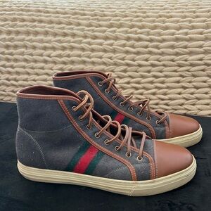 GUCCI high top wool sneakers trainers
